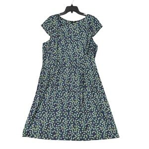 Savile Row Pineapple Dress Navy Midi Size 18 Tropical Resort‎ Ditzy Fairy Retro